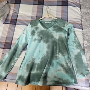 LOGO Tie-Dye Long Sleeve Women’s Top - Green
